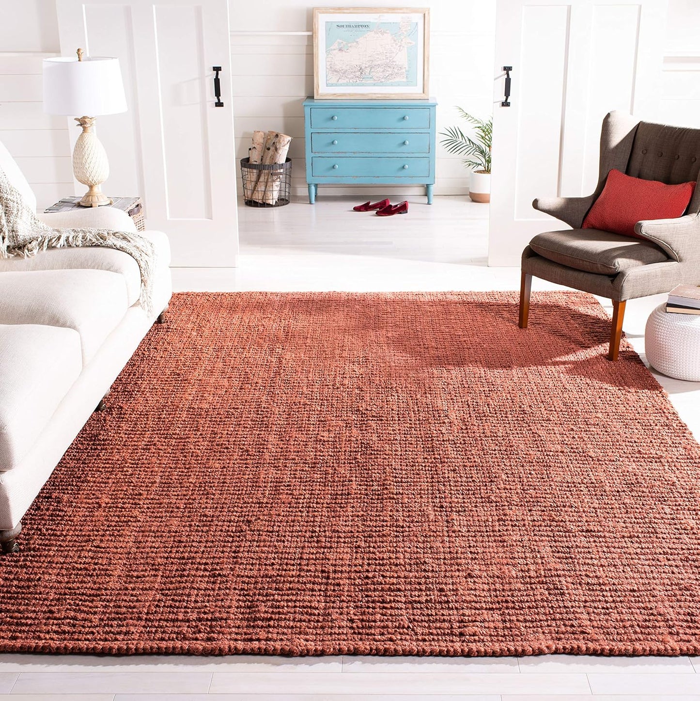 Handmade Jute Area Rug 6ft Square - Natural Fiber Collection