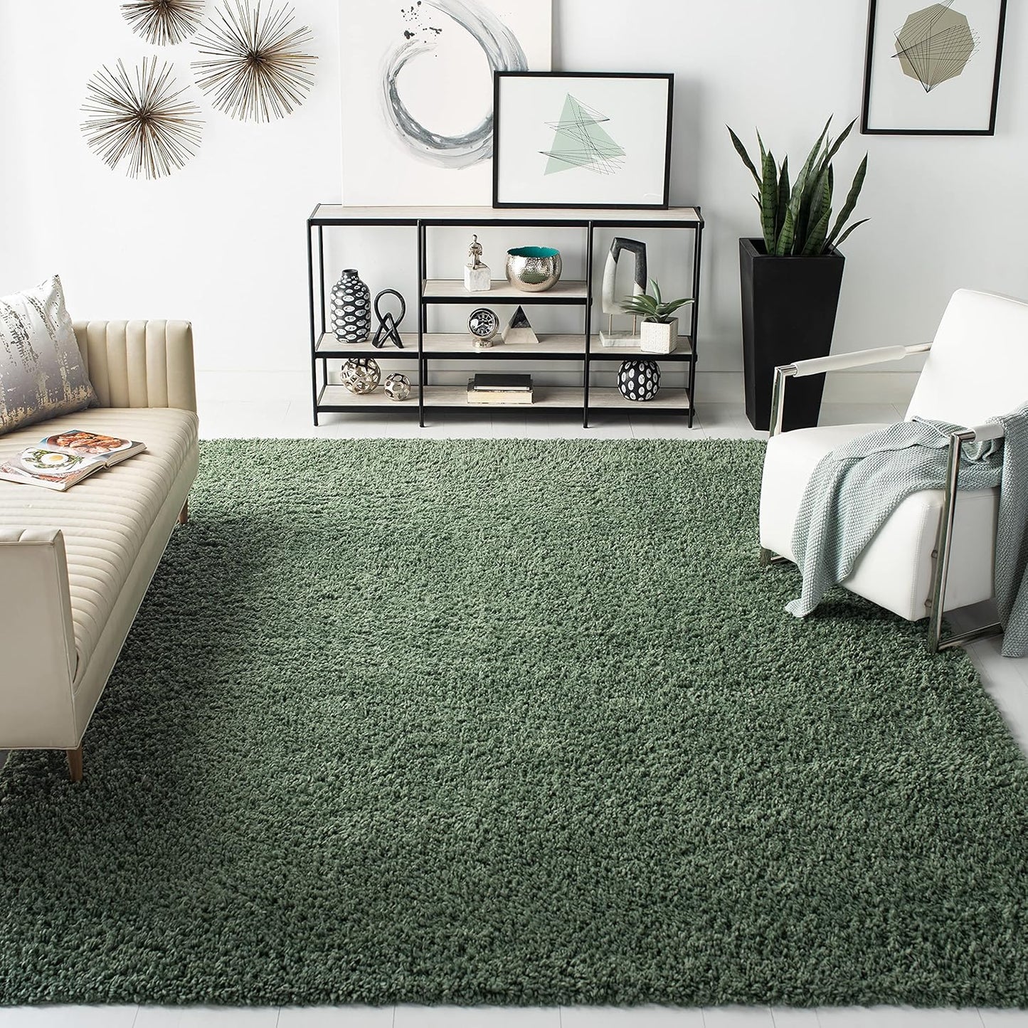 SAFAVIEH August Shag Collection Accent Rug - 3ft x 5ft Green