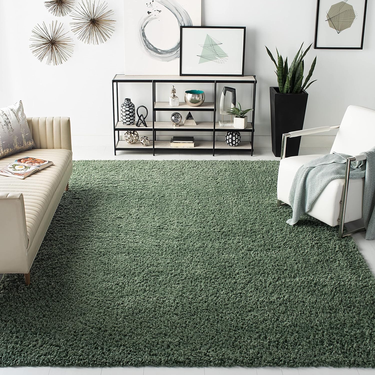 SAFAVIEH August Shag Collection Accent Rug - 3ft x 5ft Green