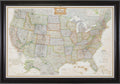 Craig Frames Wayfarer Push Pin Travel Map - Framed 24 x 36 in