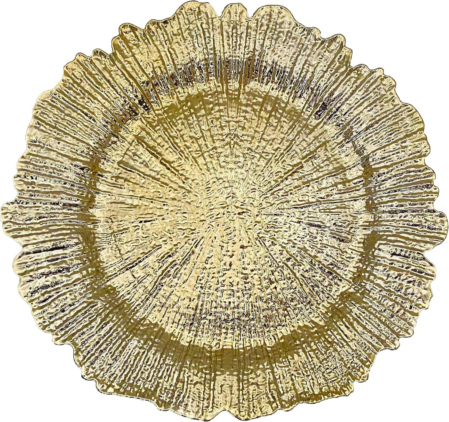 Gold Reef Charger Plates Set - Elegant Dining Decor