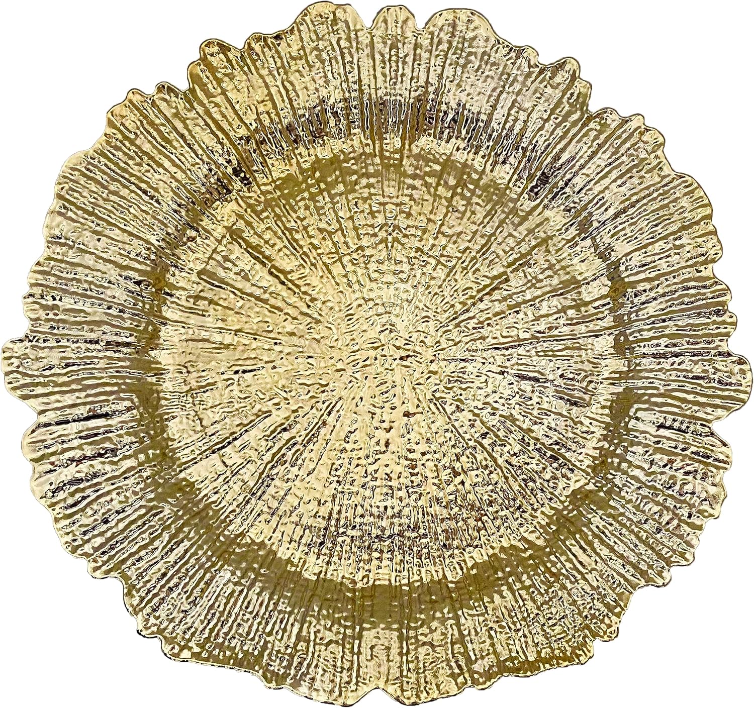 Gold Reef Charger Plates Set - Elegant Dining Decor