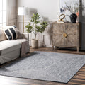 nuLOOM 4 ft Round Solid Hand Braided Indoor/Outdoor Area Rug