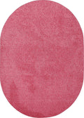 Pet Friendly Solid Color Area Rug Pink 2 ft x 12 ft Oval - Soft