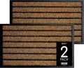 Muddy Dirt Trapping Outdoor Door Mat 2 Pack - Low Profile Protection