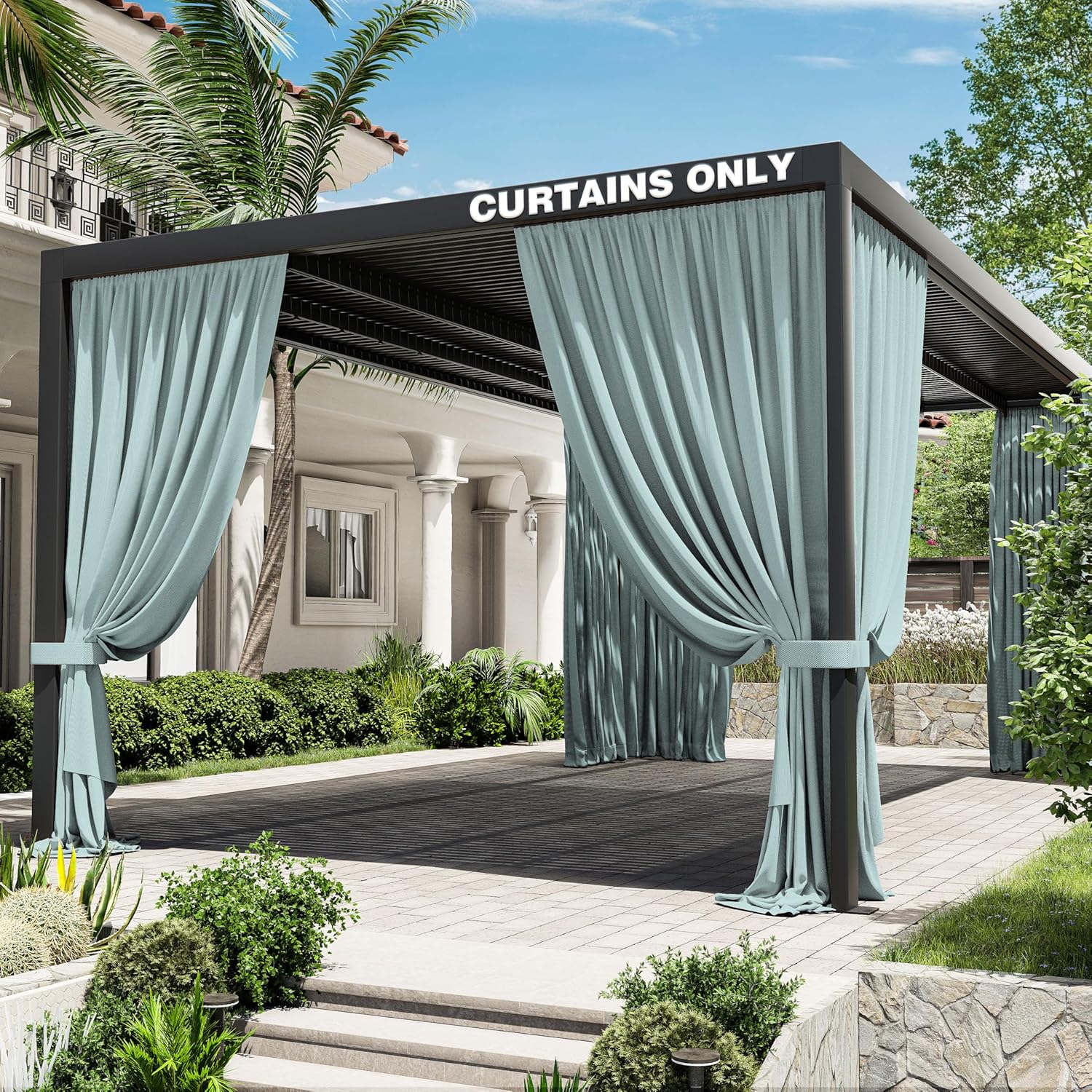 Gazebo Universal Replacement Privacy Curtain for 12ftx20ft Gazebo