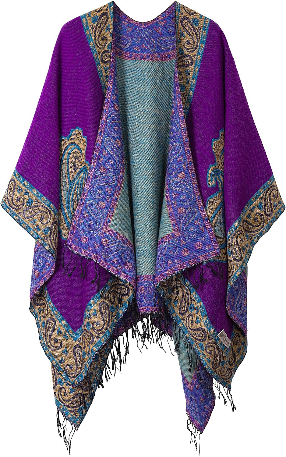 Urban CoCo Women's Retro Style Vintage Pattern Poncho Wrap