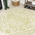 Boho Medallion Indoor Outdoor Round Area Rug 5 Ft - Easy-Clean