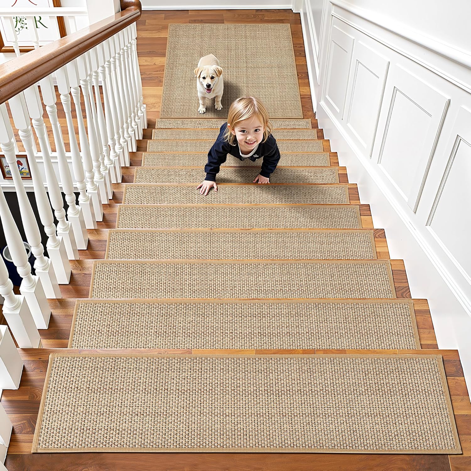 Chenille Stair Treads Non Slip 15pcs for Safe Indoor Steps