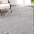 Haze Solid Low-Pile Light Gray Area Rug 4x6 - Pet-Friendly, Easy-Clean