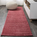 JONATHAN Y Haze Solid Low-Pile Red Runner Rug 2x10 - Easy-Clean Runner