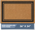 Natural Coco Coir Heavy Duty Doormat 24x36 - Durable Non-Slip Welcome