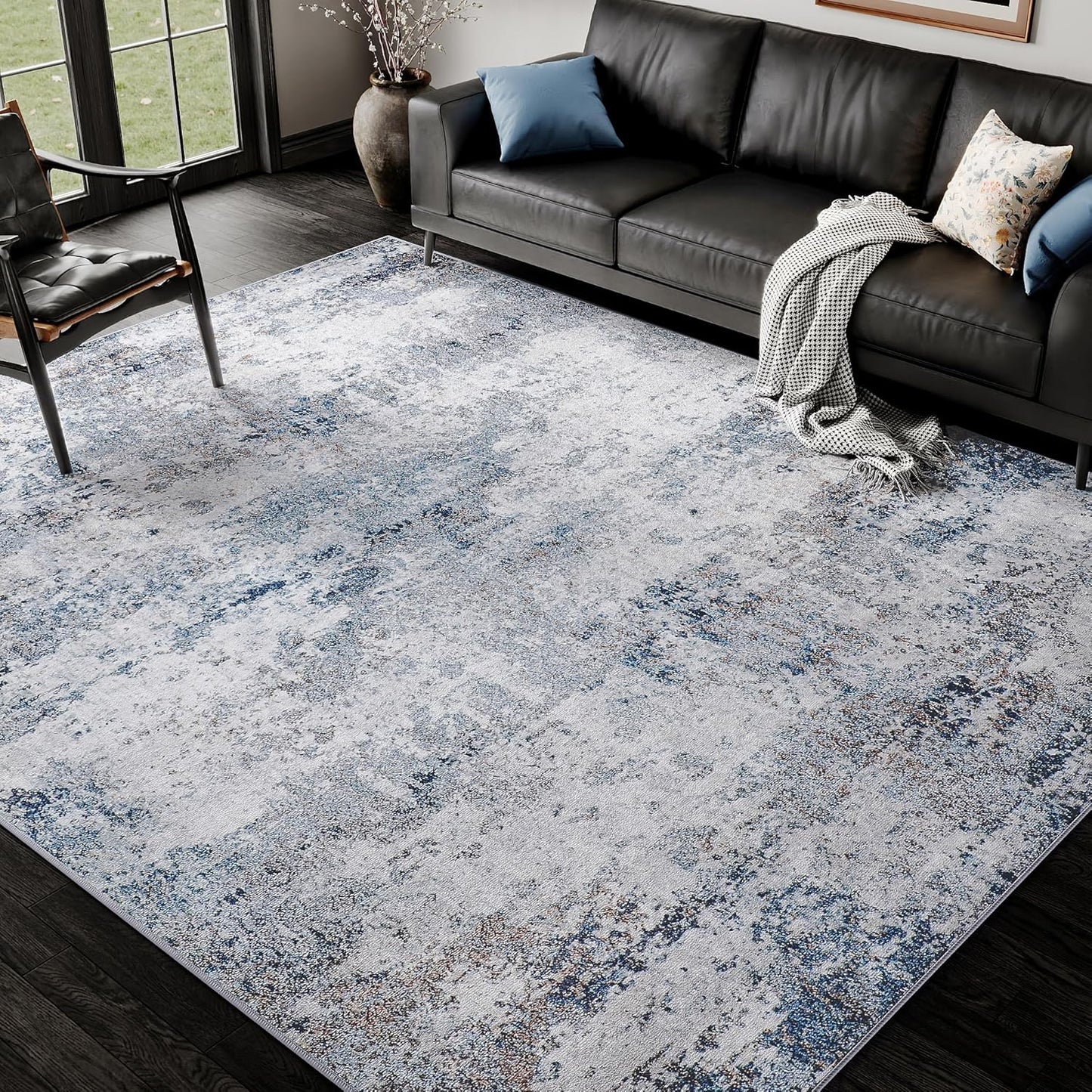 Washable Hallway Rug: Distressed Throw Aesthetic - HUGEAR