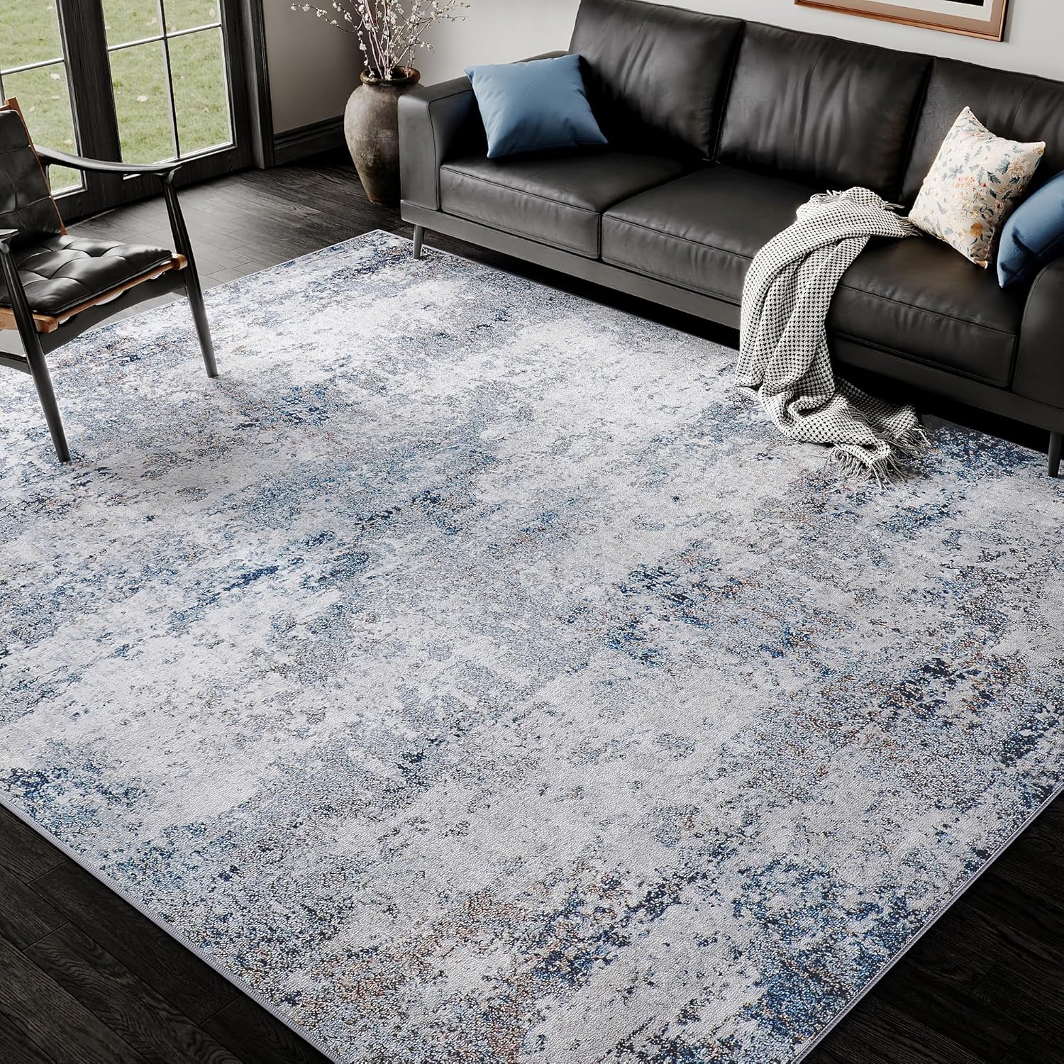 Washable Hallway Rug: Distressed Throw Aesthetic - HUGEAR