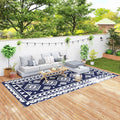 Outdoor Rug for Patio 9 ft x 18 ft - Waterproof Reversible Mat