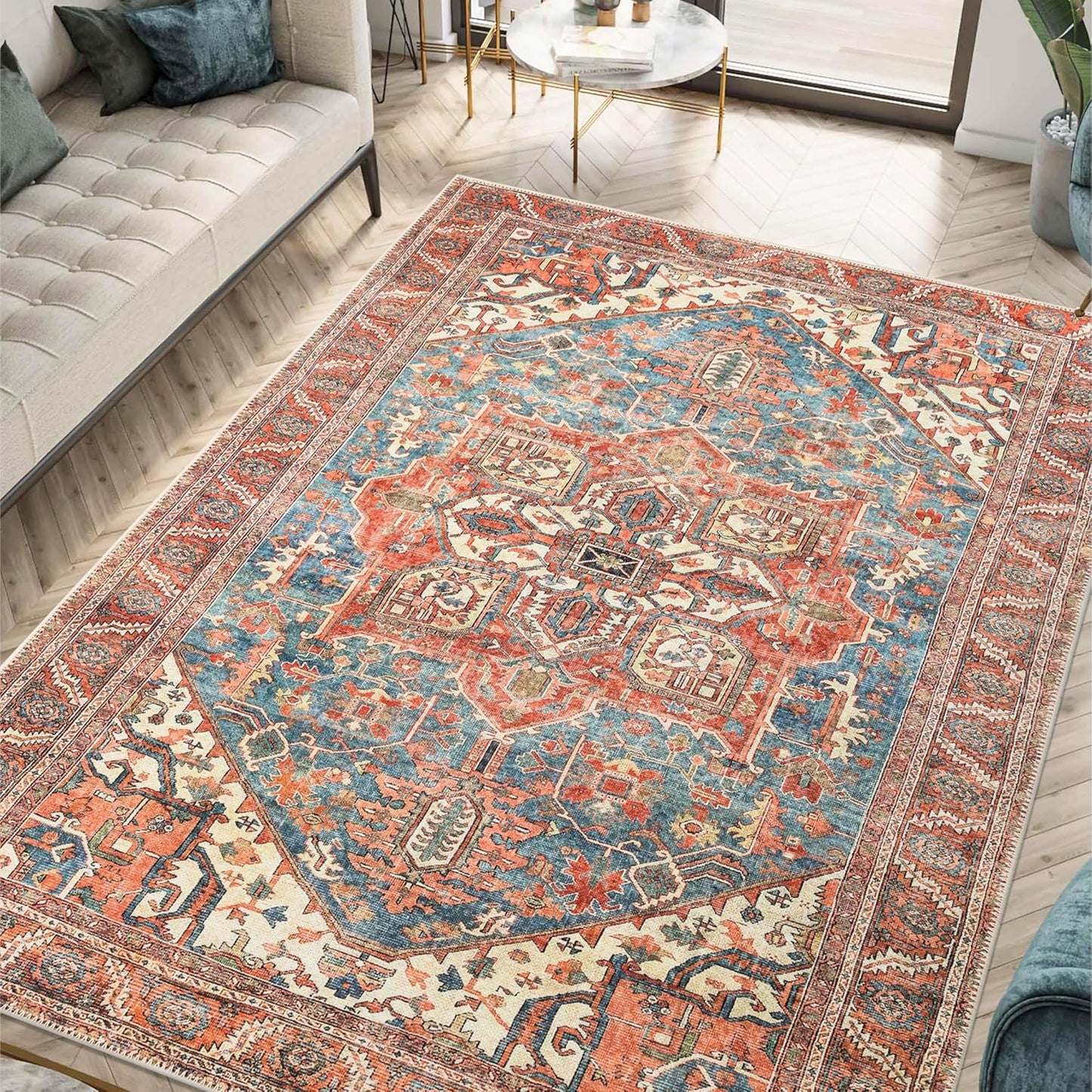 Keen Home Design 9x12 Rug - Vintage Machine Washable Area Rug