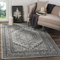 Adirondack Area Rug 6 ft x 9 ft - Durable Silver Black Oriental