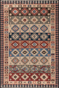 Balsam Kilim Multi Machine Washable Rug 8.5 x 11.5 ft - Red Geometric