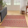Positano Indoor/Outdoor Terracotta 5 ft x 7 ft Rug - Easy-Clean Boho