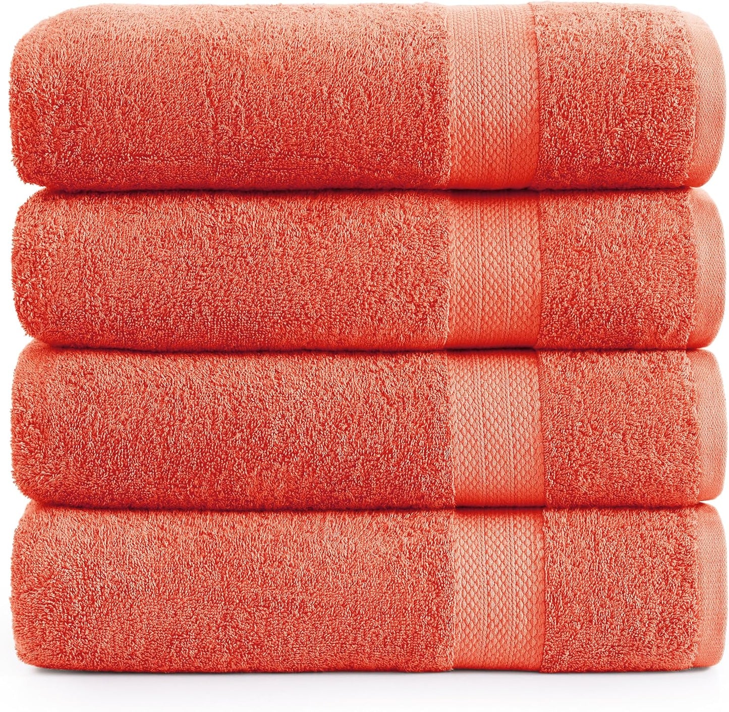 100% Cotton Ring Spun Bath Towels - Large Soft & Absorbent Set