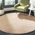 Vision Collection 6ft 7in Round Light Brown Area Rug - Durable Chic