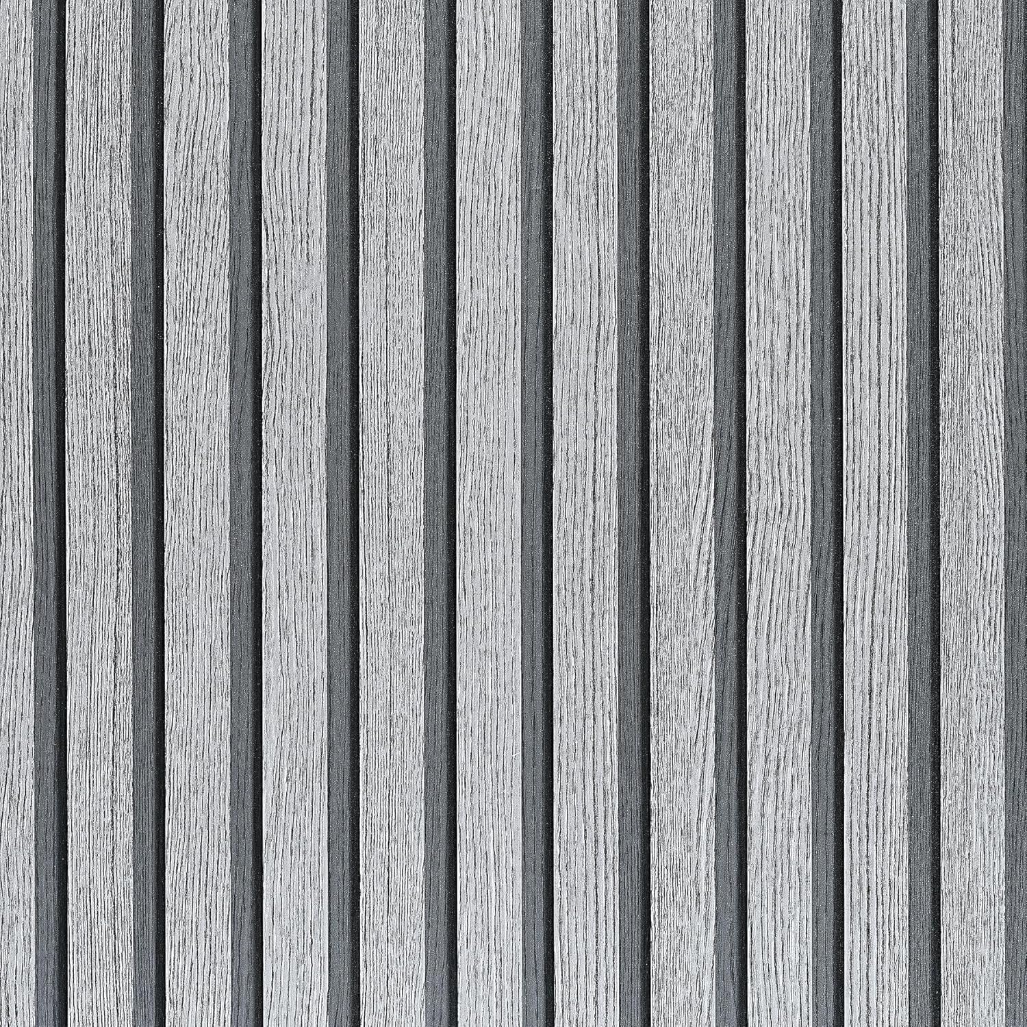 Gray Wood Slat Wallpaper - Peel & Stick Self-Adhesive for Walls