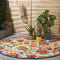 Nourison Home Aloha Indoor/Outdoor Multicolor Round Area Rug