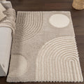 nuLOOM Gloria Abstract Shag Area Rug 4x6 - Plush Neutral Accent