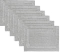 Pure Linen Hemstitch Placemats Set of 6 - Soft Grey, 14 x 19 in