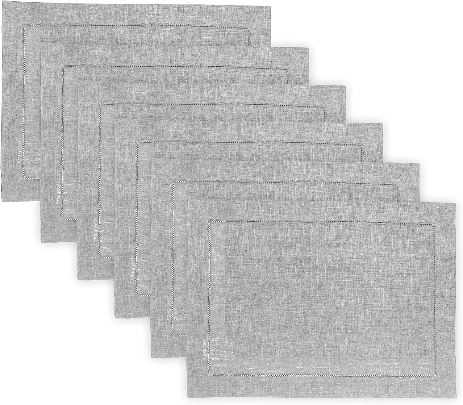 Elegant Soft Grey Linen Placemats Set of 6 for Every Occasion