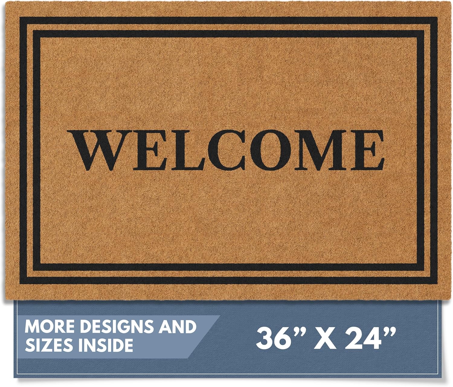 Natural Coco Coir Heavy Duty Backing Doormat for Entryways