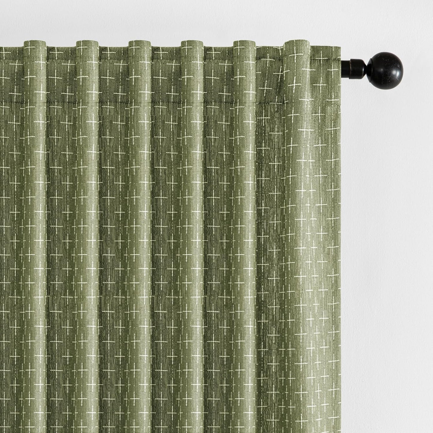 MIULEE Decorative Back Tab Linen Curtains for Modern Homes