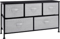 Extra Wide Fabric 5-Drawer Storage Organizer Unit - Extra Capacity