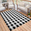 Buffalo Plaid Area Rug 5 x 7 ft Black and White Checkered Rug