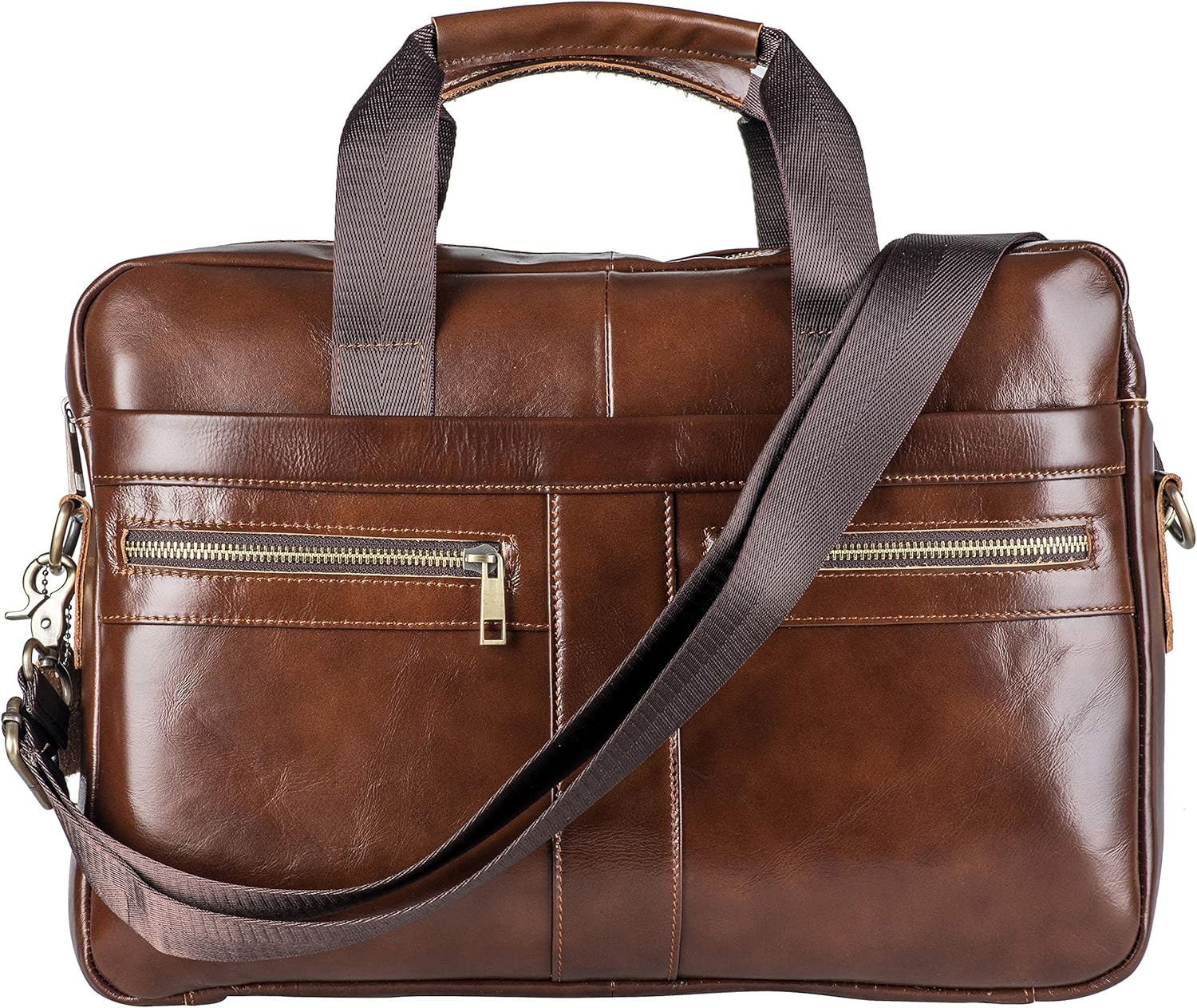 POKOFO Genuine Leather Briefcase for 14 Inch Laptop and More