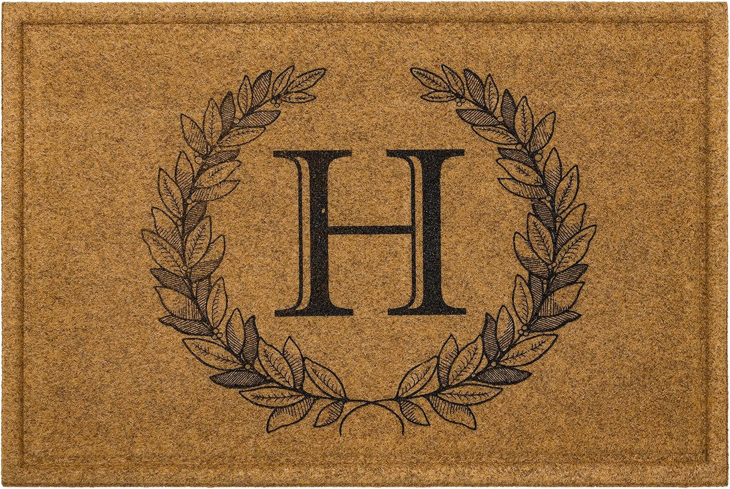 Mohawk Home Entryway Door Mat with Monogram Letter H Design