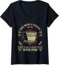Dutch Oven Cooking Dad's Camping V-Neck Tee