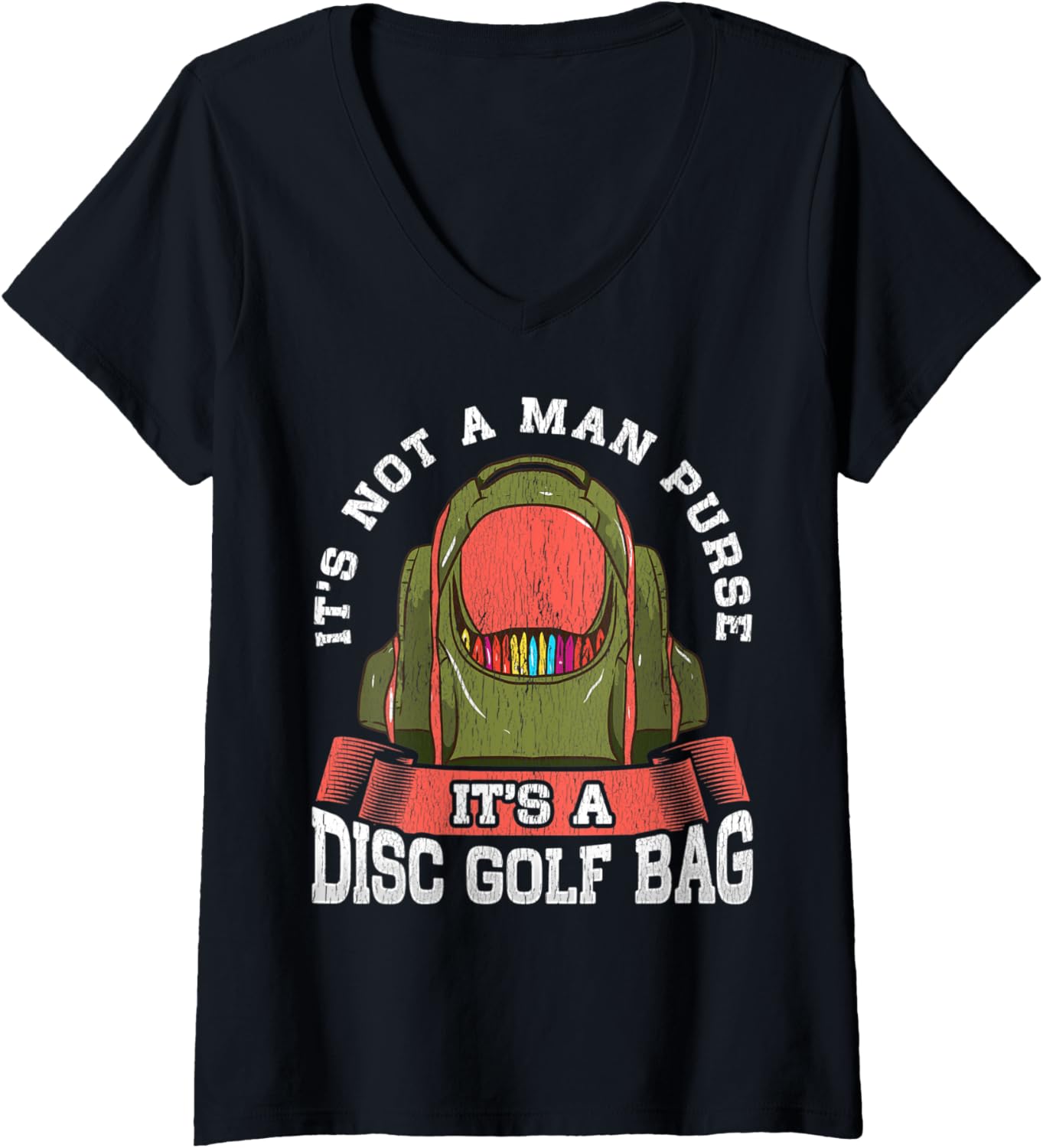 Women's Funny Disc Golf V-Neck Tee