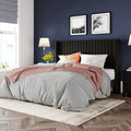 Queen Velvet Bed Frame with Wingback Headboard - Quiet, Sturdy Support
