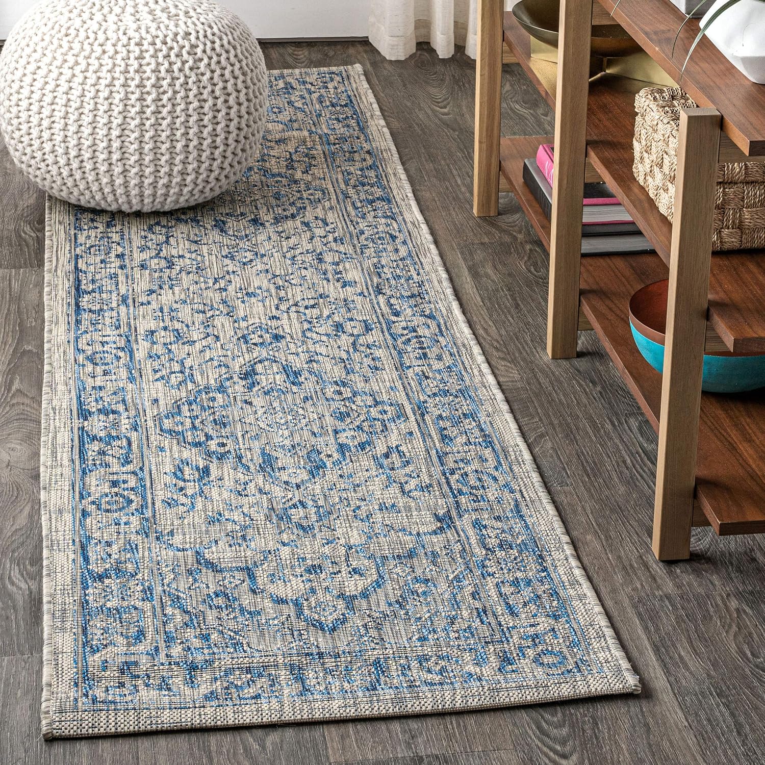 Boho Medallion Indoor Outdoor Runner Rug for High Traffic Areas