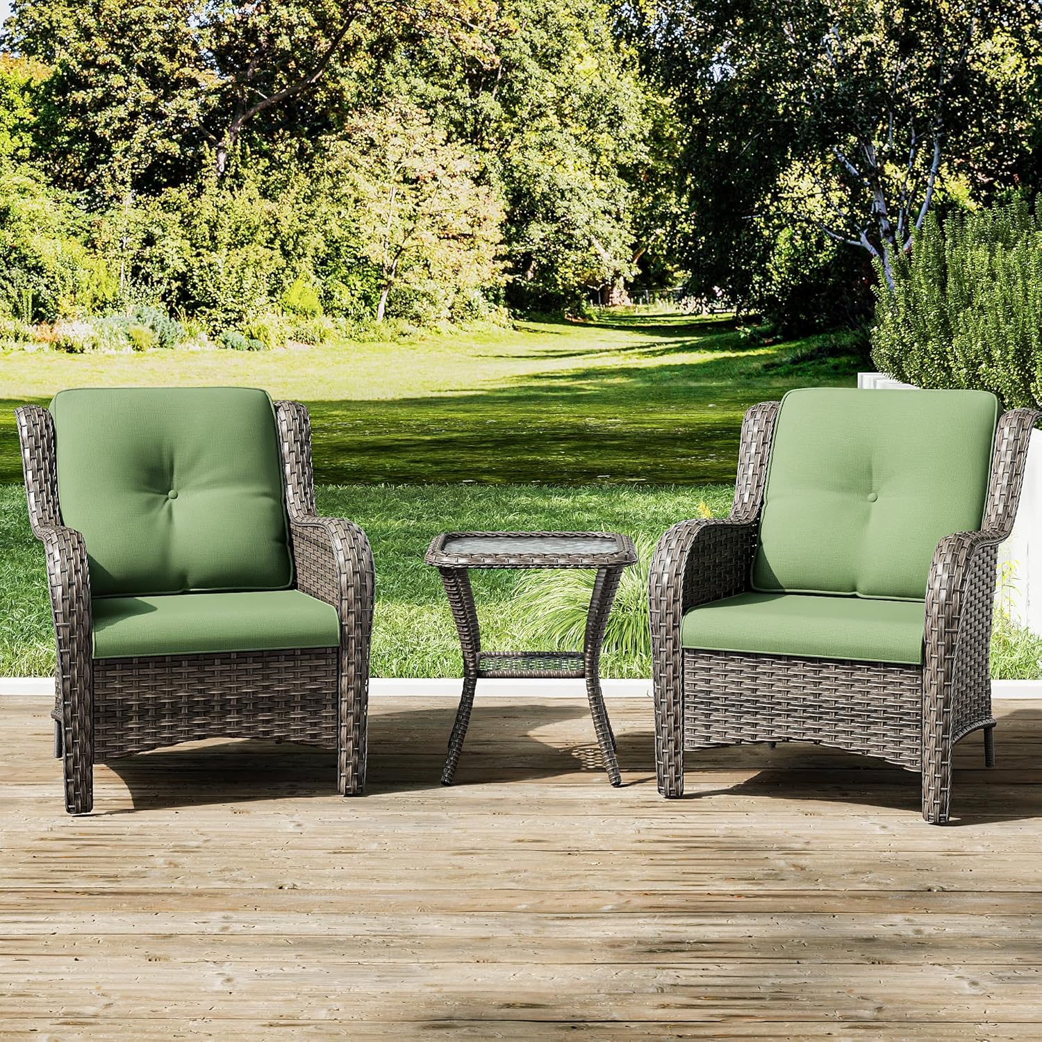 Joyside Patio Bistro Set Wicker Chairs for Outdoor Relaxation