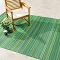 Fab Habitat Striped Outdoor Rug 8x10 ft - Waterproof, Reversible