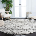 SAFAVIEH Hudson Shag 7 ft Round Grey/Beige Rug - Plush Moroccan Style