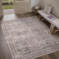 5x7 Purple Area Rug for Living Room Vintage Distressed Style