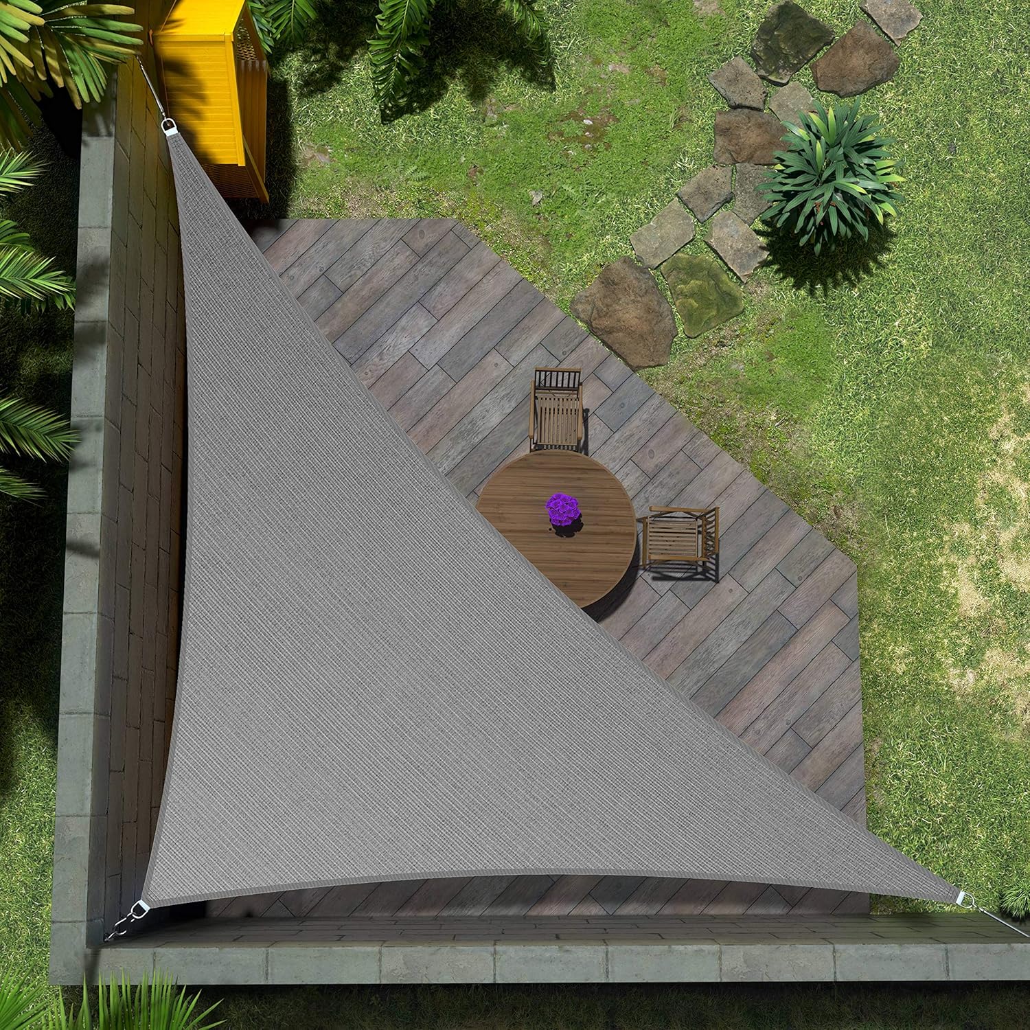 Custom Size Gray Right Triangle Sun Shade Sail for Outdoor Use