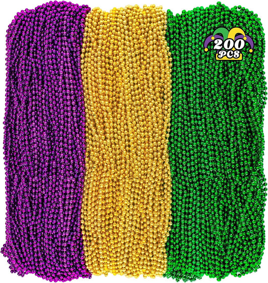 200PCS Mardi Gras Beads for Parties and Celebrations