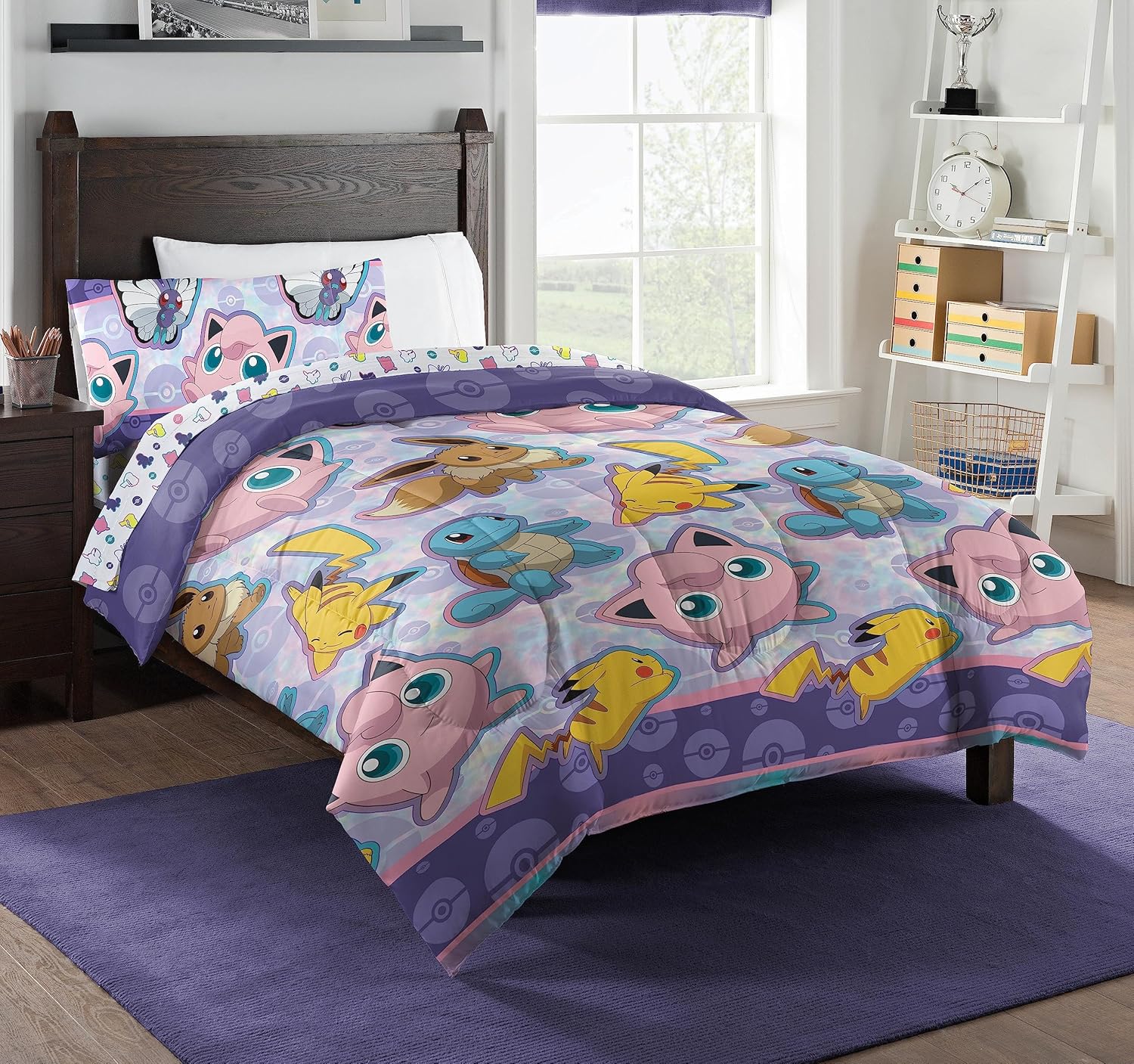 Pikachu Eevee Jigglypuff Twin Bed in a Bag Set for Kids