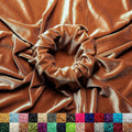 Stretch Velvet Fabric by the Yard - Light Brown 60in Wide, 4 Yards