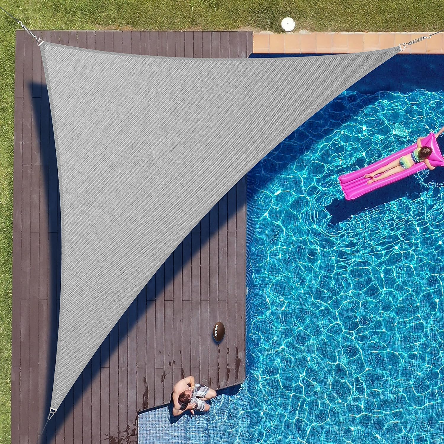 Custom Size 14ft x 14ft x 19.8ft Grey Right Triangle Sun Shade Sail