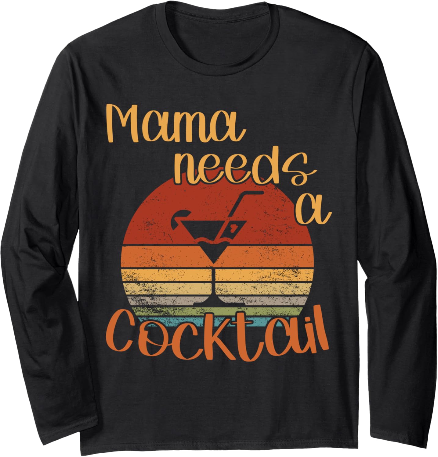 Stylish Cocktail Tee | Long Sleeve T-Shirt for Mom